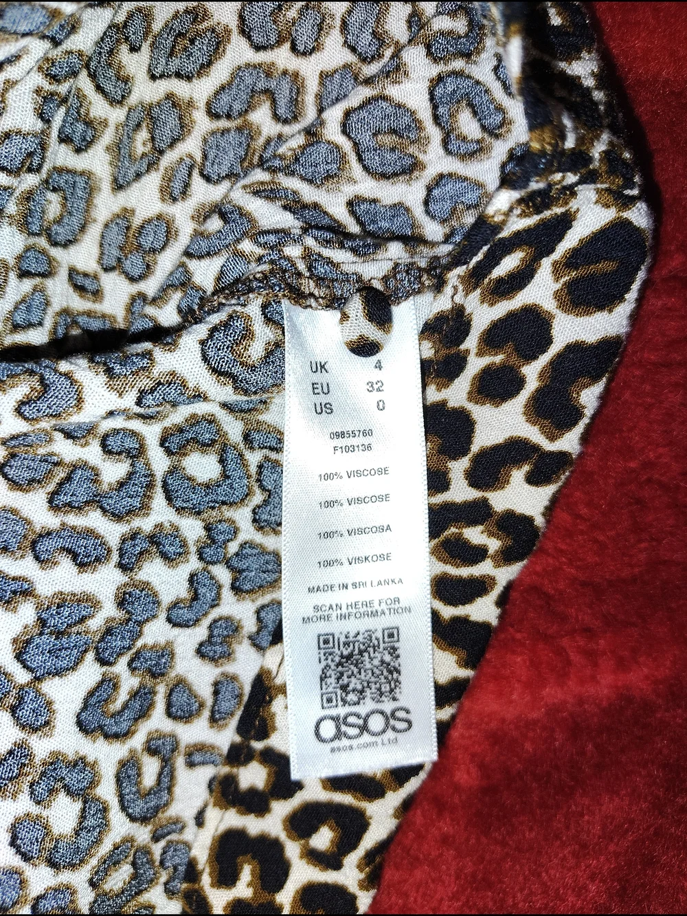 ASOS Leopard Print Midi Dress Sz 0